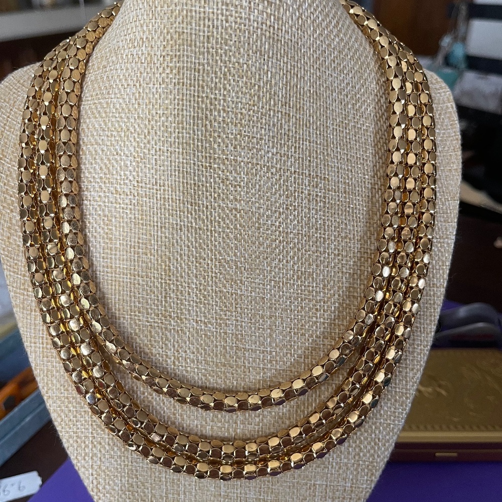 Vintage GIVENCHY triple Snake coil chain necklace
